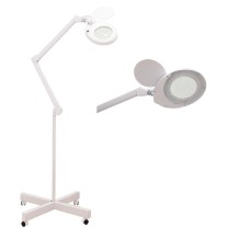 lampara lupa led de 5 aum con base de 4 ruedas luz fria b
