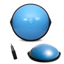 equipo de gimnasia de equilibrio bosu 65 cm azul con inflado
