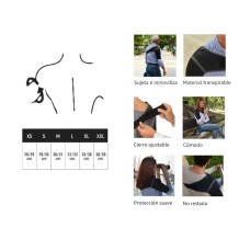hombrera ajustable de neopreno negra talla l caballero y muj