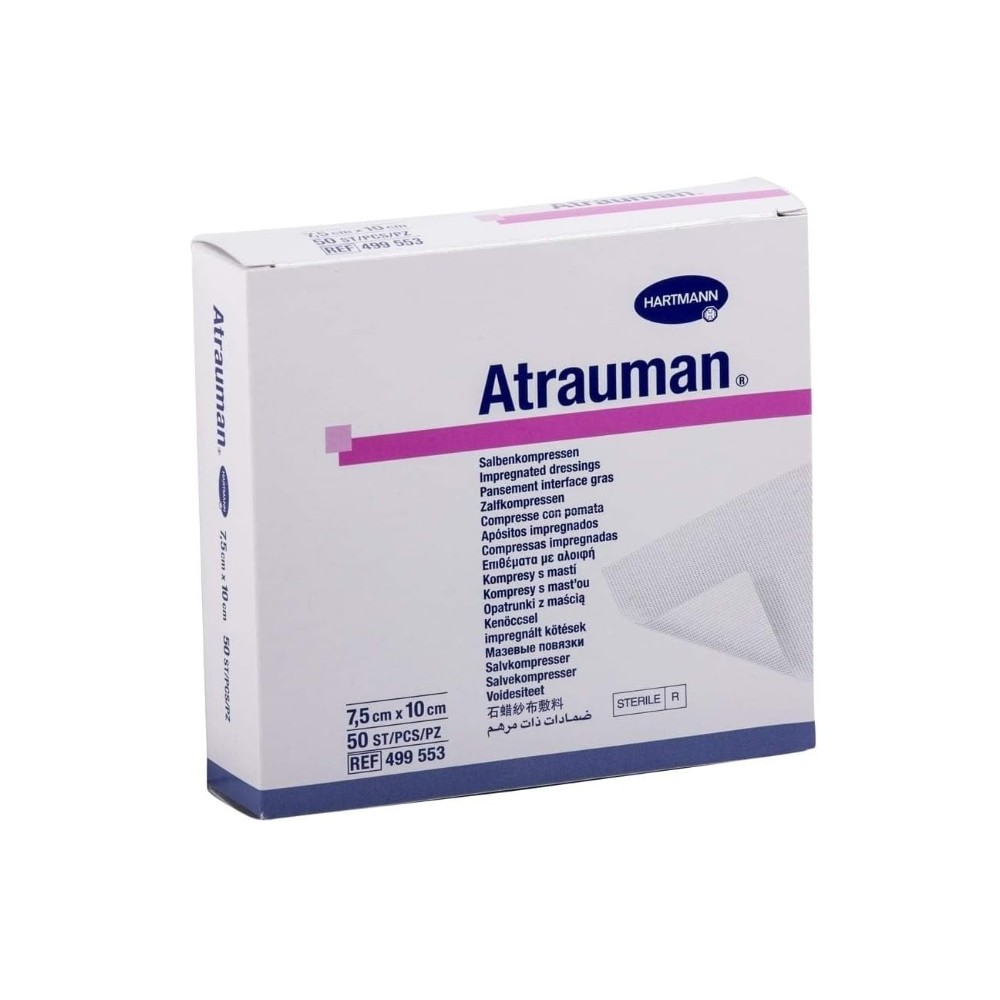 aposito impregnado para heridas atrauman 75cm x 10cm sobre