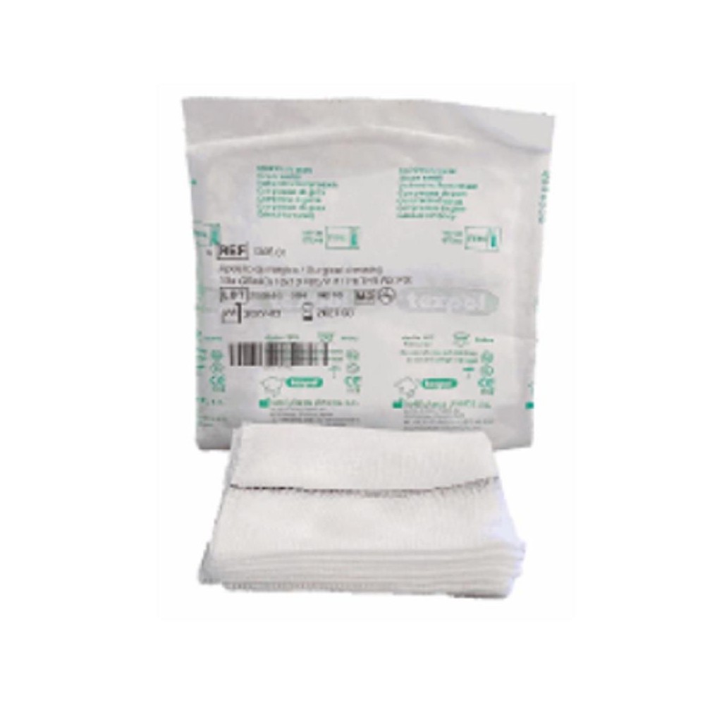 gasa rx esteril 20 x 40 cm 8x10cm 17 hilos 8 capas paq 1