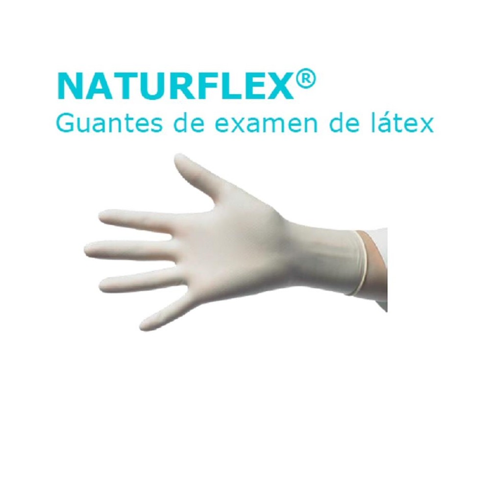 guantes latex color natural sin polvo talla s naturflex paq