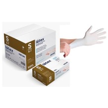 guantes latex blanco sin polvo 50 gr talla s santex paq 