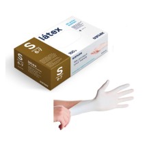 guantes latex blanco sin polvo 50 gr talla s santex paq 