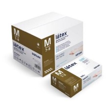 guantes latex blanco sin polvo 50 gr talla m santex paq 