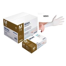 guantes latex blanco sin polvo 50 gr talla m santex paq 