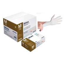 guantes latex blanco sin polvo 50 gr talla m santex paq 