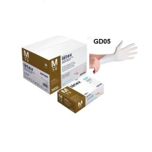 guantes latex blanco sin polvo 50 gr talla m santex paq 
