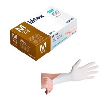 guantes latex blanco sin polvo 50 gr talla m santex paq 