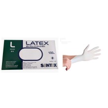 guantes latex blanco sin polvo 50 gr talla l santex paq 