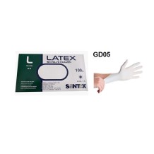 guantes latex blanco sin polvo 50 gr talla l santex paq 