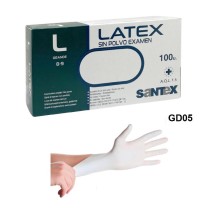guantes latex blanco sin polvo 50 gr talla l santex paq 