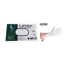 guantes latex blanco sin polvo 50 gr talla l santex paq 