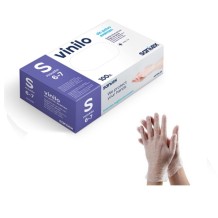 guantes vinilo transparentes sin polvo talla s santex  paq