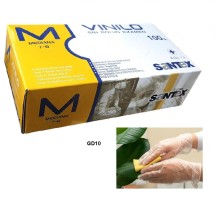 guantes vinilo transparentes sin polvo talla m santex paq 