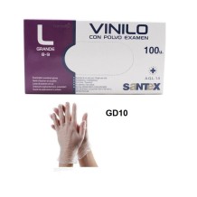 guantes vinilo transparentes sin polvo talla l santex  paq