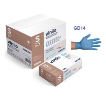 guantes vinilo azul sin polvo talla s santex paq 100 uds