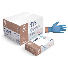 guantes vinilo azul sin polvo talla s santex paq 100 uds