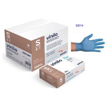 guantes vinilo azul sin polvo talla s santex paq 100 uds