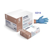 guantes vinilo azul sin polvo talla s santex paq 100 uds