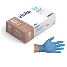guantes vinilo azul sin polvo talla s santex paq 100 uds