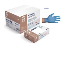 guantes vinilo azul sin polvo talla s santex paq 100 uds