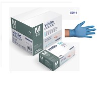 guantes vinilo azul sin polvo talla m santex paq 100 uds