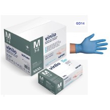 guantes vinilo azul sin polvo talla m santex paq 100 uds