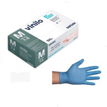guantes vinilo azul sin polvo talla m santex paq 100 uds