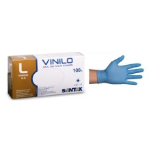 guantes vinilo azul sin polvo talla l santex paq 100 uds
