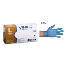 guantes vinilo azul sin polvo talla l santex paq 100 uds