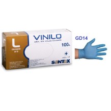 guantes vinilo azul sin polvo talla l santex paq 100 uds