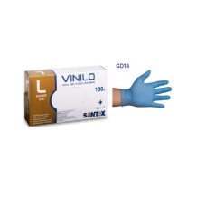 guantes vinilo azul sin polvo talla l santex paq 100 uds