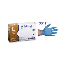 guantes vinilo azul sin polvo talla l santex paq 100 uds