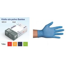 guantes vinilo azul sin polvo talla xl santex paq 100 uds