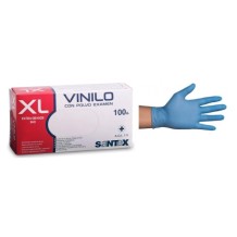 guantes vinilo azul sin polvo talla xl santex paq 100 uds