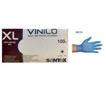 guantes vinilo azul sin polvo talla xl santex paq 100 uds