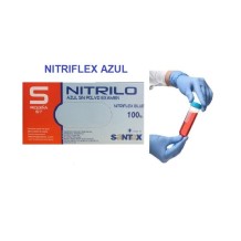 guantes nitrilo azul sin polvo 35 gr talla s santex nitrif