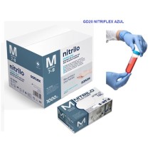 guantes nitrilo azul sin polvo 35 gr talla m santex nitrif
