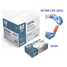 guantes nitrilo azul sin polvo 35 gr talla m santex nitrif
