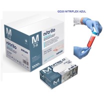 guantes nitrilo azul sin polvo 35 gr talla m santex nitrif
