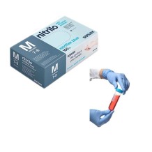 guantes nitrilo azul sin polvo 35 gr talla m santex nitrif