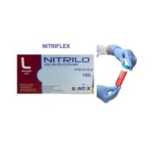 guantes nitrilo azul sin polvo 35 gr talla l santex nitrif