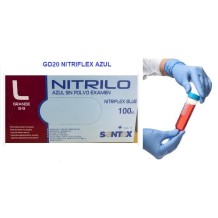 guantes nitrilo azul sin polvo 35 gr talla l santex nitrif
