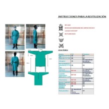 bata impermeable pvc verde reutilizable manga larga y puno 