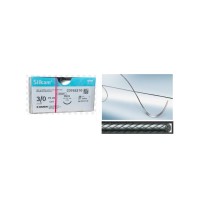 sutura no absorbible seda silkam trenzada 30 triangular 38