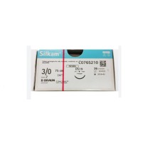 sutura no absorbible seda silkam trenzada 30 triangular 38