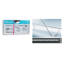 sutura no absorbible seda silkam trenzada 30 triangular 38