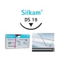 sutura no absorbible seda silkam trenzada 30 triangular 38