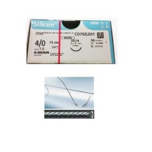 sutura no absorbible seda silkam trenzada 40 triangular 38